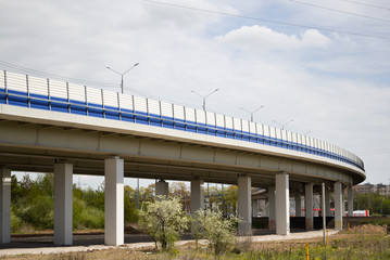 Obraz premium Iron construction road viaduct close-up