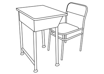 School Desk Stroke Picture