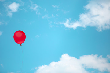 Red balloon on vintage sky - Powered by Adobe