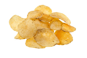 Potato chips isolated on a white background