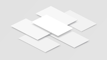 3D Mockup mobile app interface. Blank app screen. Horizontal 9:16 aspect ratio in white color tone created by vector easy to use for user interface and user experience design.