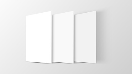 3D Mockup mobile app interface. Blank app screen. Horizontal 9:16 aspect ratio in white color tone created by vector easy to use for user interface and user experience design.