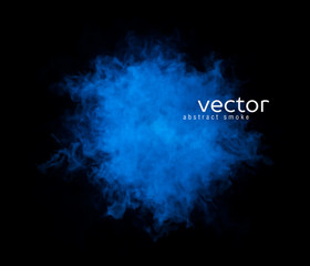 Vector illustration of smoky shape on black background.