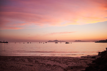 Puesta de sol desde la playa