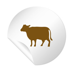 Runder Sticker - Rind braun