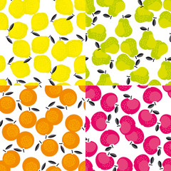Fototapeta na wymiar simple cute summer fruit icon set for labels, surface design. vector illustration for web and print design.