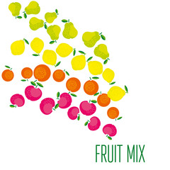 simple cute summer fruit icon set for labels, surface design.  vector illustration for web and print design.