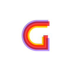 Letter G logo with Colorful three line, real estate, apartment, condo, house, modern, digital, technology logotype