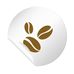 Runder Sticker - Kaffeebohnen braun