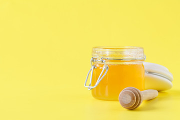 Jar of Honey with Honey Dipper