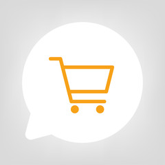 Kreis Sprechblase - Einkaufswagen orange