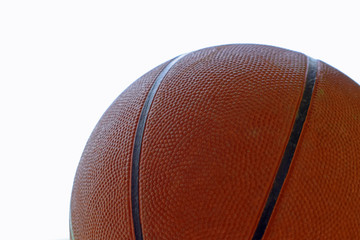 Close up of a basketball. Horizontal image.