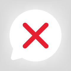 Kreis Sprechblase - Kreuz rot