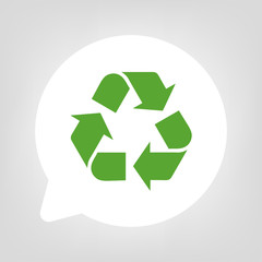 Kreis Sprechblase - Recycling grün