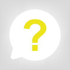 Kreis Sprechblase - Fragezeichen FAQ gelb