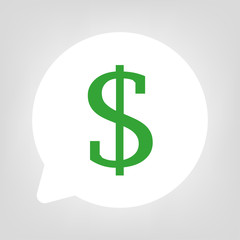 Kreis Sprechblase - Dollar grün