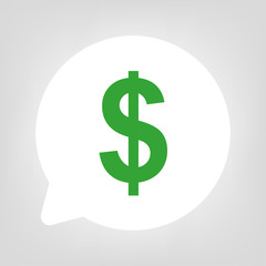 Kreis Sprechblase - Dollar Währung grün
