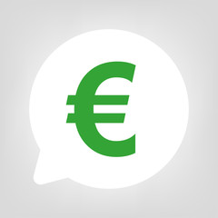 Obraz premium Kreis Sprechblase - Euro Währung grün