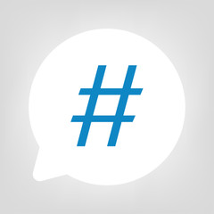 Obraz premium Kreis Sprechblase - Hashtag blau