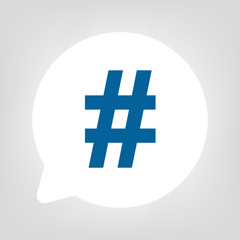 Kreis Sprechblase - Raute blau