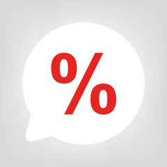 Kreis Sprechblase - Prozent rot