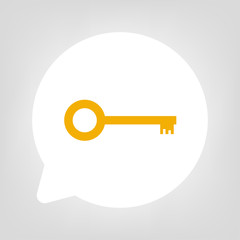 Kreis Sprechblase - Schlüssel Gold