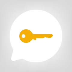 Kreis Sprechblase - Schlüssel gold Datenschutz