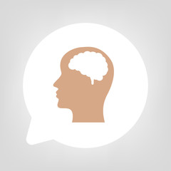 Kreis Sprechblase - Kopf Gehirn