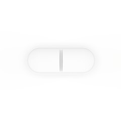 Pill. Isolated on white background. 3D rendering illustration.