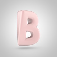 Millennium Pink color letter B uppercase isolated on white background