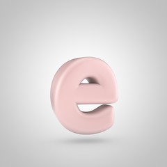 Millennium Pink color letter E lowercase isolated on white background
