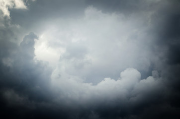 Background of dark clouds before a thunderstorm