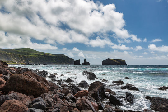 Coast by the town of Mosteiros on the island of Sao Miguel.