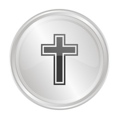 Obraz premium Kreuz christlich - Verchromter Button