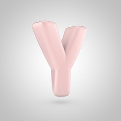Millennium Pink color letter Y uppercase isolated on white background