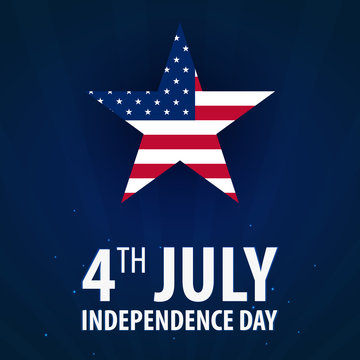 American Independence Day. 4th July. Template background for greeting cards, posters, leaflets and brochure. Vector illustration.