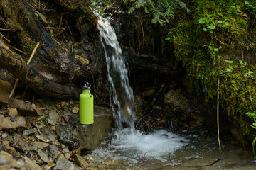 Hydro Flask water bottle on the stone

