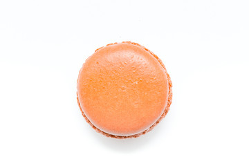 Orange Macaroon isolated on a white background.