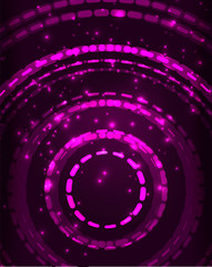 Neon circles abstract background