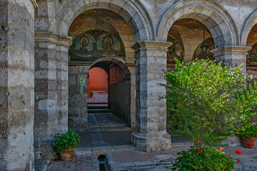 Fototapeta na wymiar Peru Arequipa santa catalina monastery courtyard D