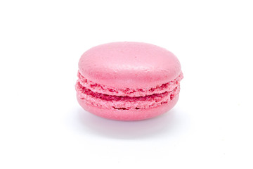 Pink Macaroon isolated on a white background.