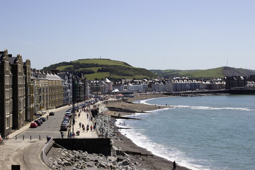 Fototapeta na wymiar Aberystwyth, historic market town in Wales. Holiday resort