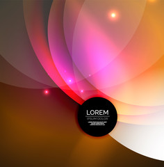Overlapping circles on glowing abstract background