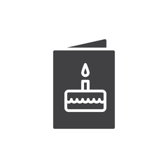 Birthday card icon vector, filled flat sign, solid pictogram isolated on white. Symbol, logo illustration. Pixel perfect