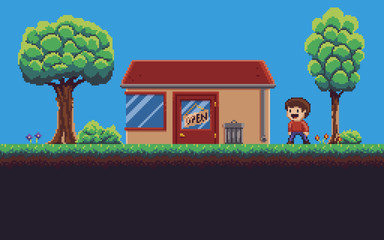 Pixel Game Background