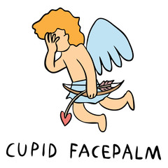 vector cartoon cupid facepalm