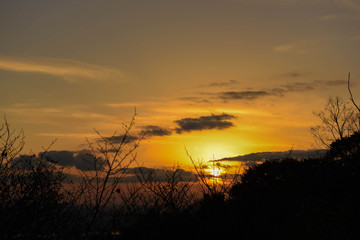 Fototapeta premium sunset sky scape in seoul korea 