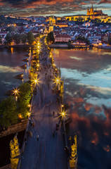 Fototapeta premium Prague Castle after sunset. Europe, Czech republic.