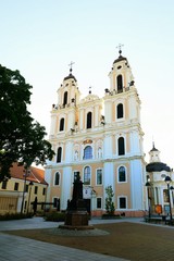 Fototapeta na wymiar Church of St. Catherine in Vilnius, autumn time