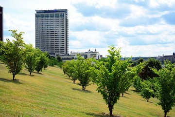 Vilnius city centre with skyscrapers view on July 09, 2015